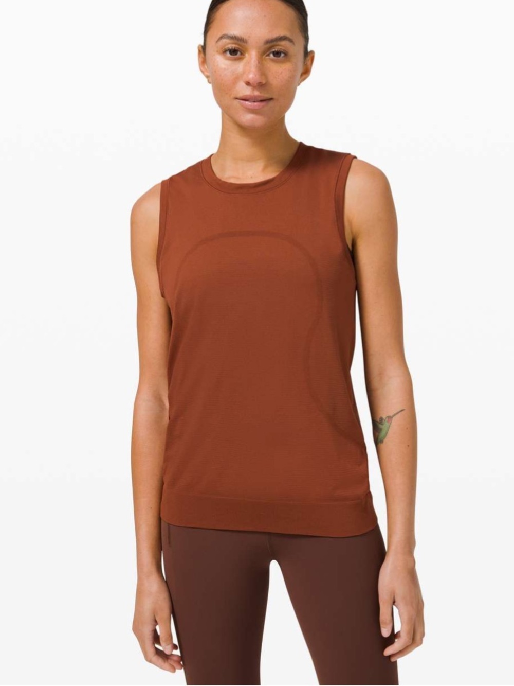 Lululemon Swiftly Breathe Muscle Tank Top in Dark Terracotta